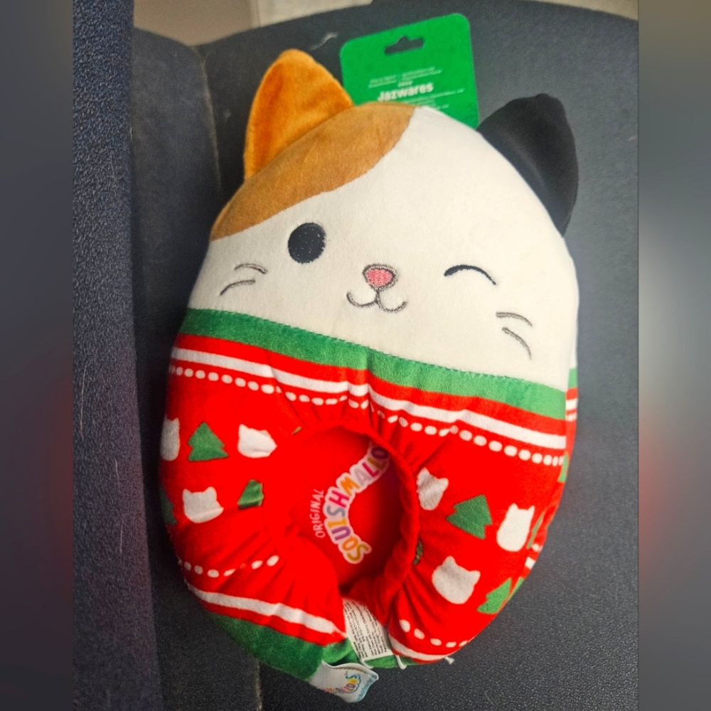Squishmallow Christmas Cam the Cat Slippers Size 4/5 Holiday Sweater 🎄